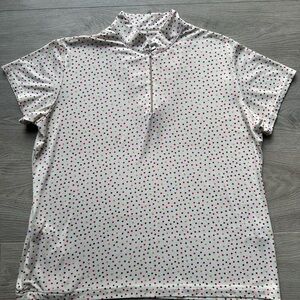 Sport Haley Women’s Golf Polo Shirt Polka Dot Zip Neck XL